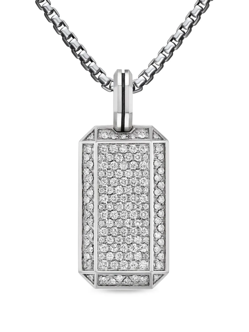 David Yurman شارة 'ديكو' فضة إسترليني مرصعة بألماس (27 ملم) | فضي | Image 1