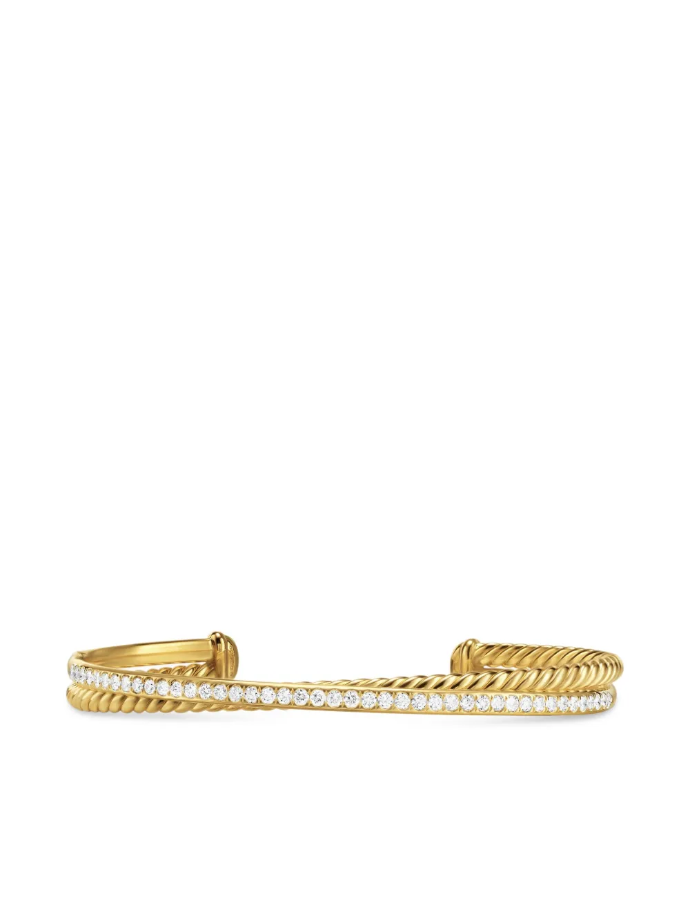 David Yurman bracelet Crossover Two Row en or 18ct pavé de diamants | or | Image 1