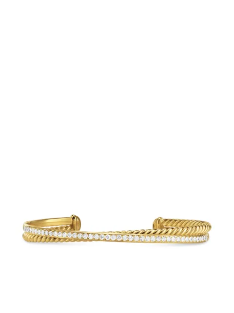 David Yurman bracelet Crossover Two Row en or 18ct pavé de diamants