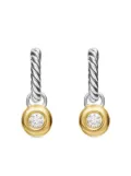 David Yurman 14kt yellow gold and sterling silver Petite Cable diamond earrings (17.5mm)