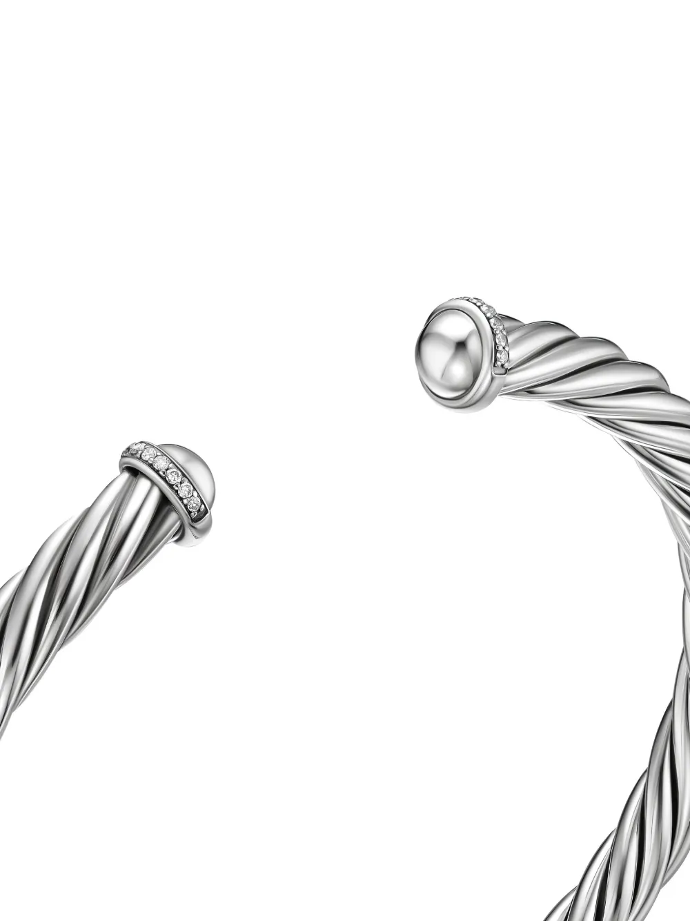 DAVID YURMAN STERLING SILVER CABLE DIAMOND CUFF BRACELET (6MM)