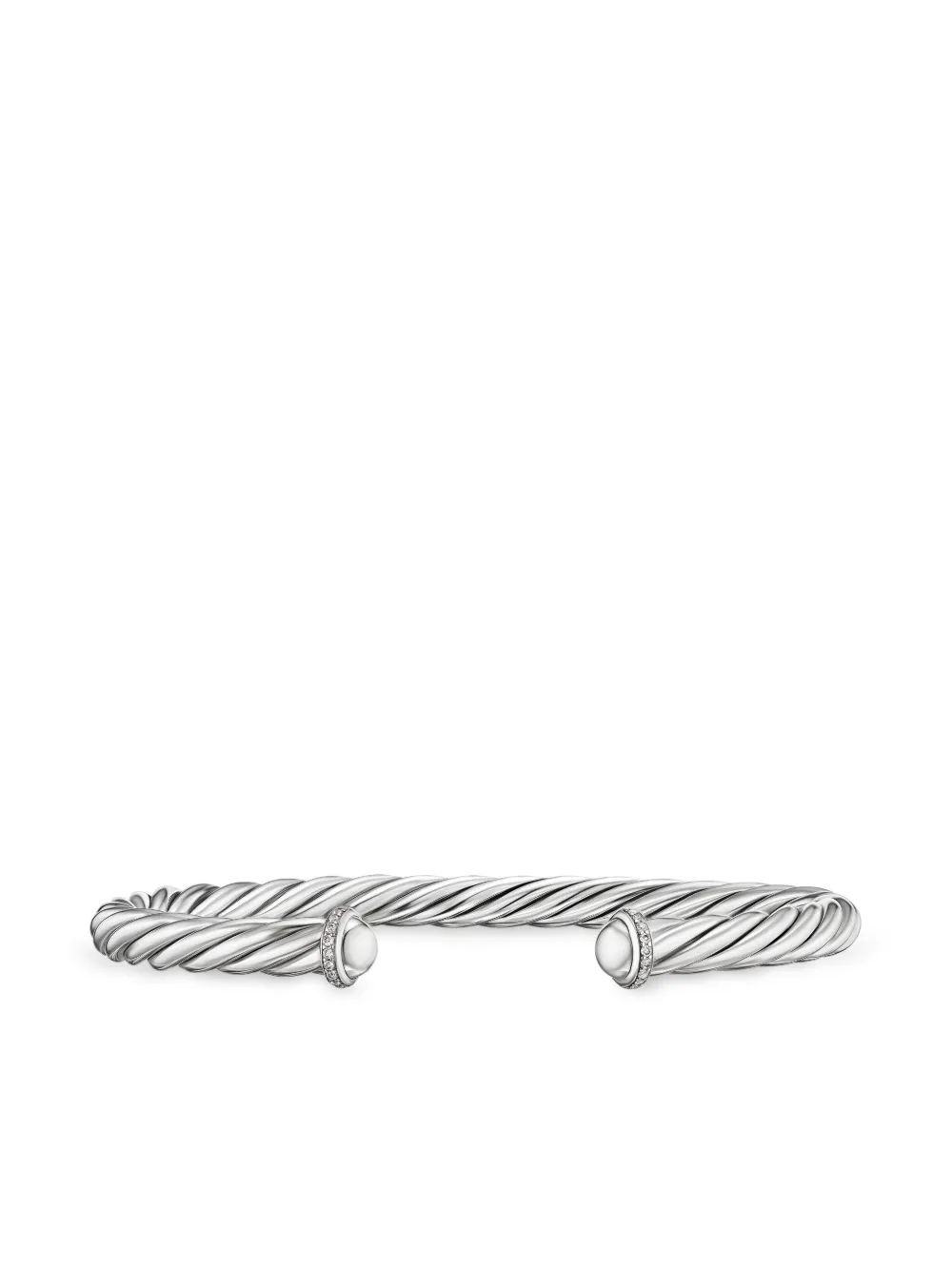 DAVID YURMAN STERLING SILVER CABLE DIAMOND CUFF BRACELET (6MM)
