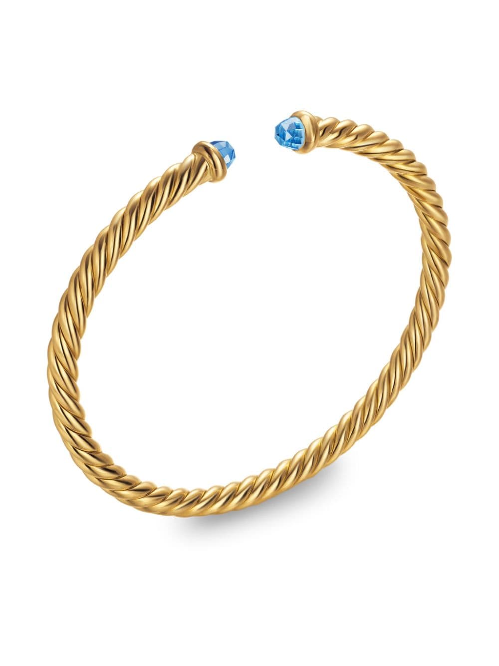 Shop David Yurman 18kt Yellow Gold Cablespira Topaz Cuff