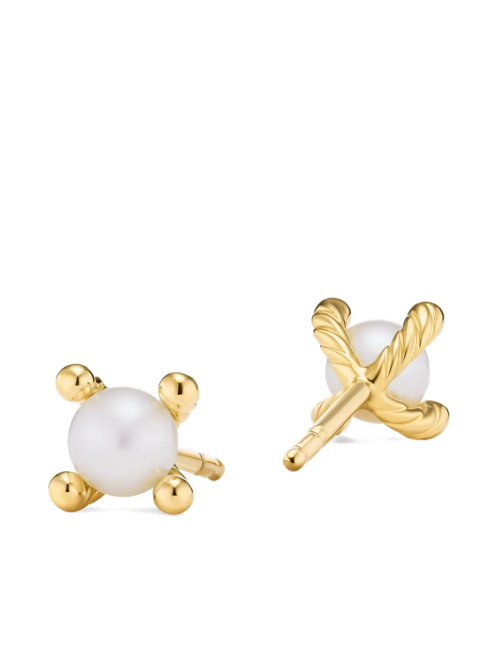  David Yurman Pendientes Petite Modern Renaissance De 5,5 Mm En Oro Amarillo De 18 Ct Con Perla - Dorado 
