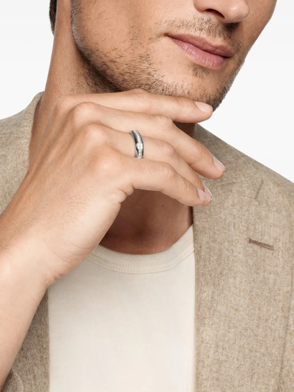 David Yurman кольцо Streamline из белого золота с бриллиантами (6 мм) | Image 2
