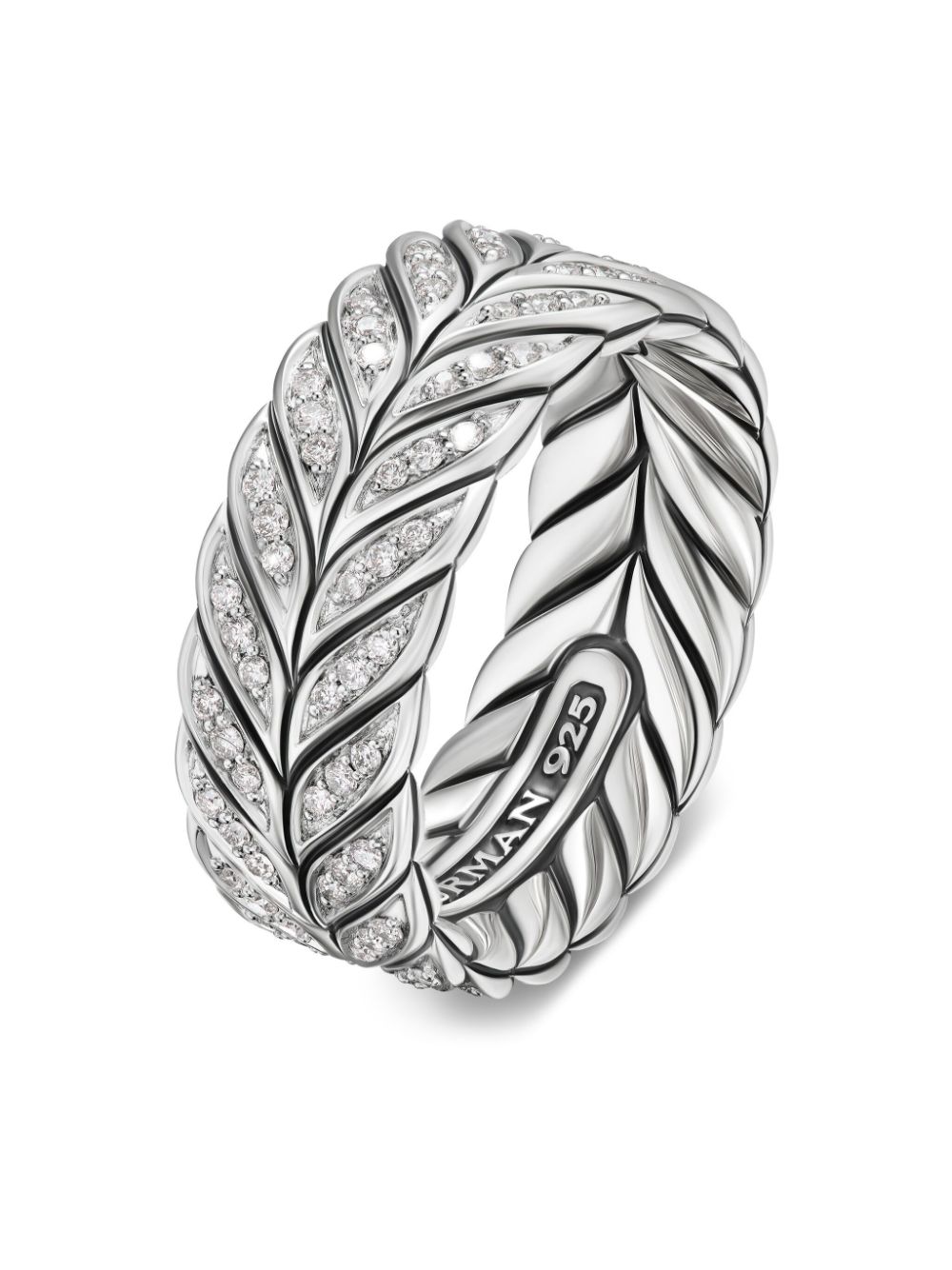 David Yurman Zilveren Chevron diamanten ring