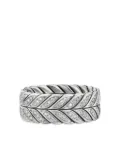 David Yurman sterling silver Chevron diamond ring (9mm)