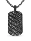 David Yurman Sculpted Cable diamond tag - Black