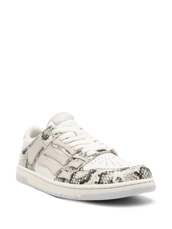 AMIRI◆ Snake Skel ロゴ レザー ローカット スニーカー 送料込 AMIRI Snake Skel Sneakers | Neutrals | FARFETCH
