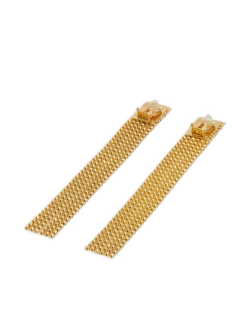 Shop Jil Sander Mesh-design Clip-on Earrings In Gold