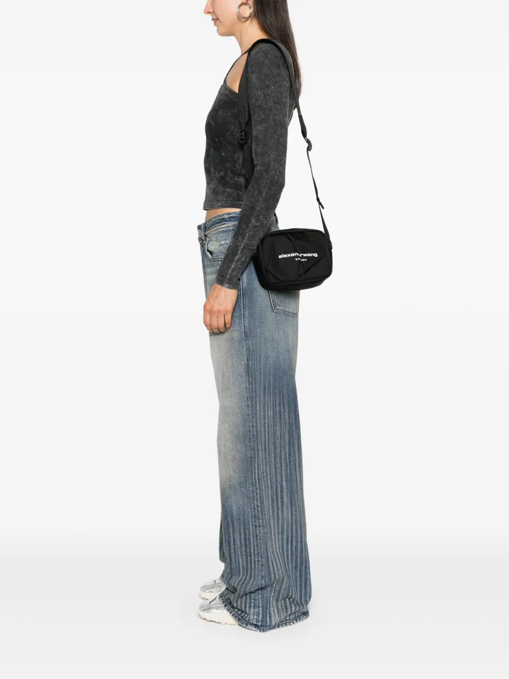 Alexander Wang Wangsport Canvas Cross Body Bag In Black