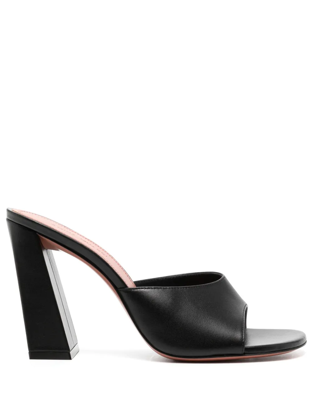 Amina Muaddi 95mm Brigitte leren muiltjes Zwart