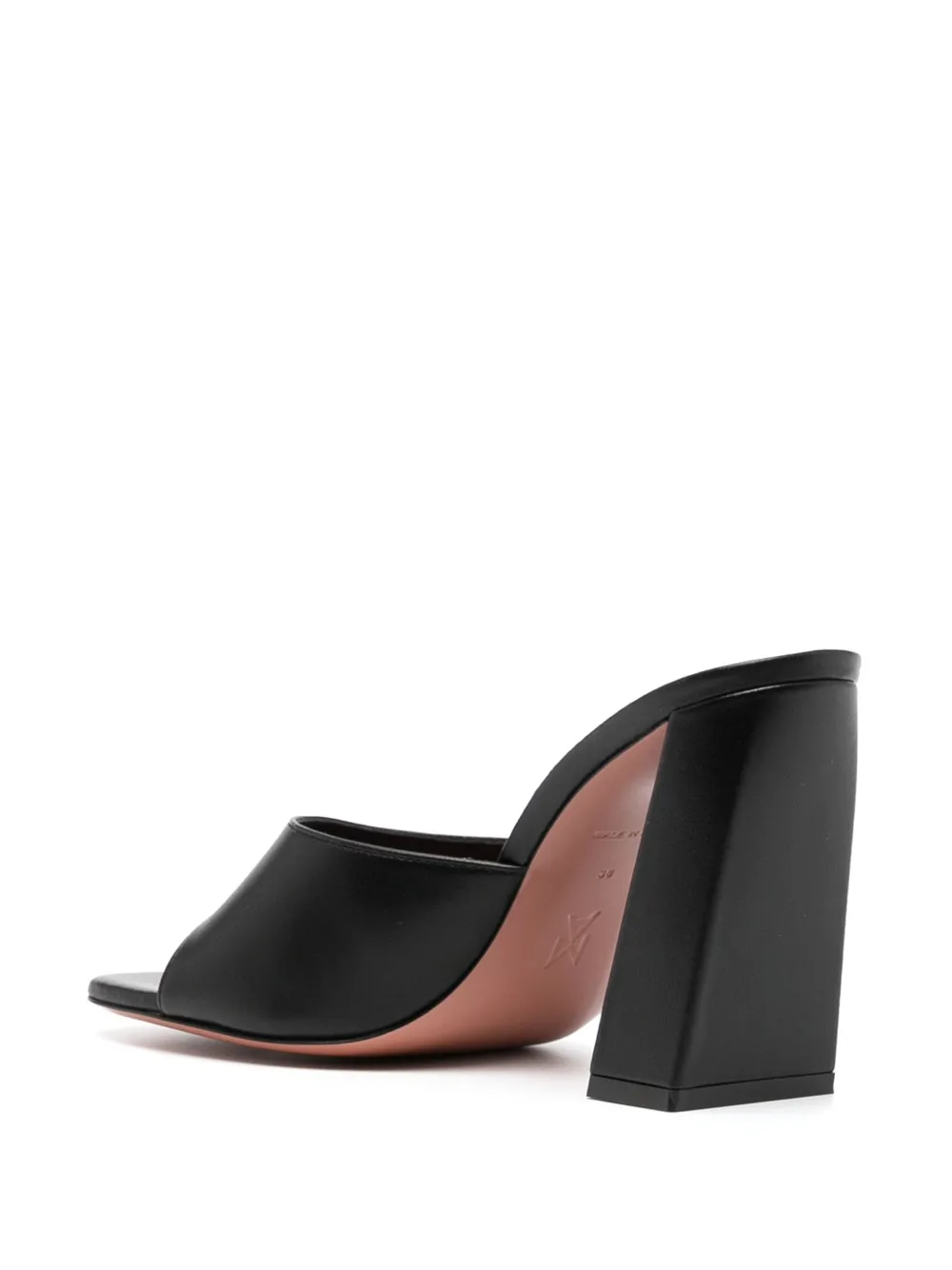 Shop Amina Muaddi 95mm Brigitte Leather Mules In Black
