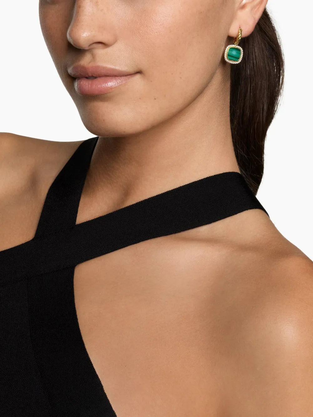 David Yurman 18kt yellow gold Albion malachite and diamond earrings | Image 2
