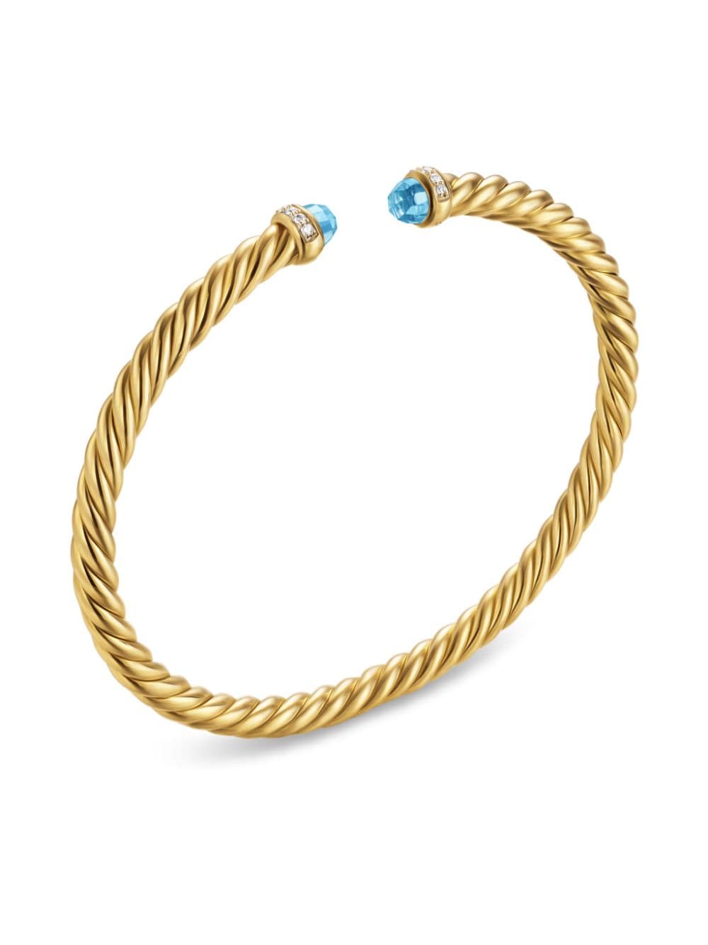 David Yurman 18kt yellow gold Cablespira topaz and diamonds bracelet - Goud