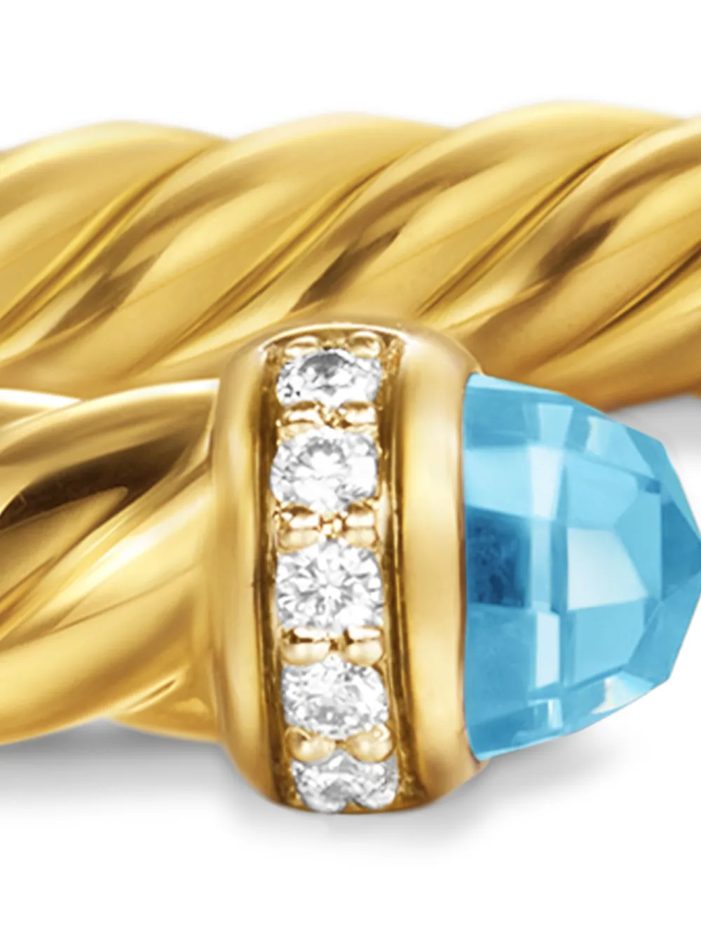 David Yurman 18kt Yellow Gold Cablespira Topaz And Diamond Bracelet (4mm) In Gold