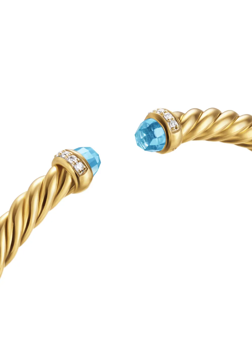David Yurman 18kt Yellow Gold Cablespira Topaz And Diamond Bracelet (4mm) In Gold