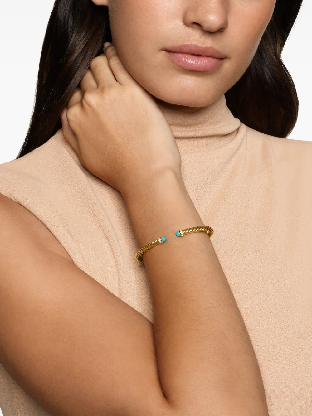 David Yurman 18kt yellow gold Cablespira® Flex diamond bracelet (4mm) | Image 2