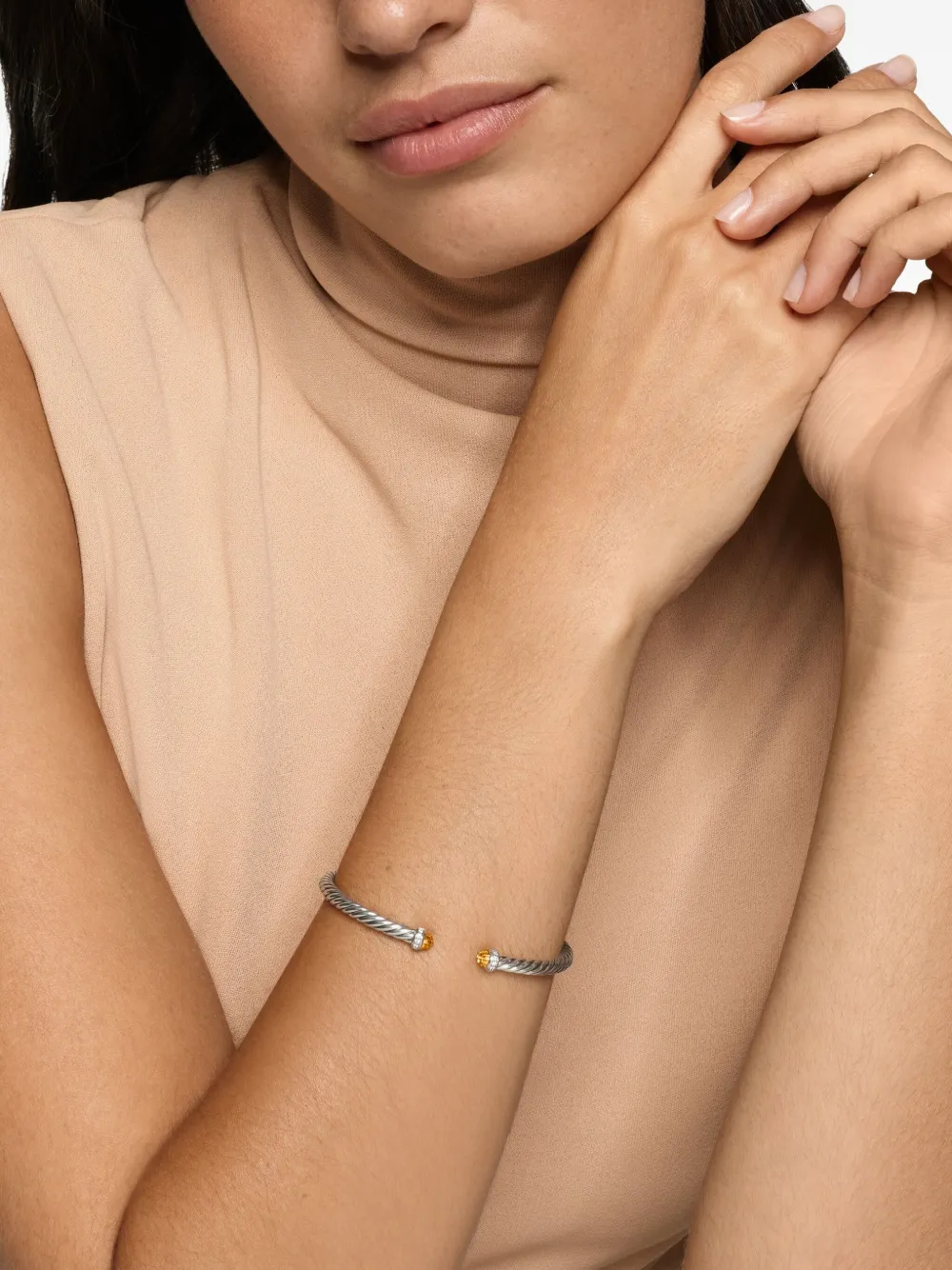 David Yurman sterling silver Cablespira citrine and diamonds bracelet (4mm) | Image 2