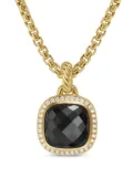 David Yurman 18kt yellow gold Albion onyx and diamond pendant (15.5mm)