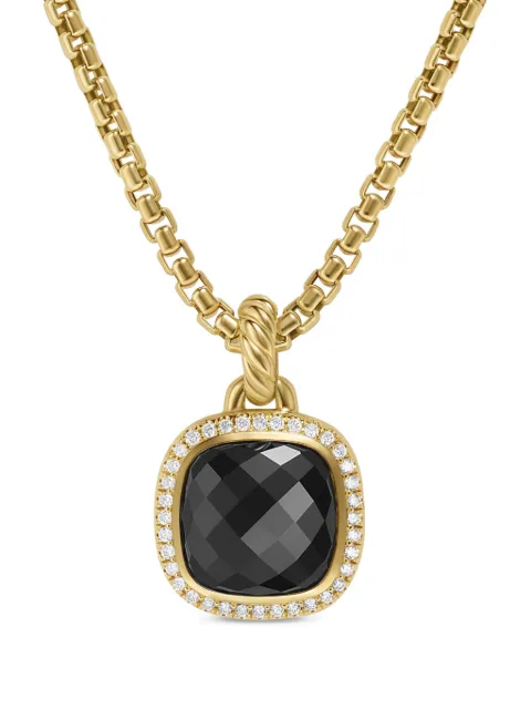 David Yurman 18kt yellow gold Albion onyx and diamond pendant (15.5mm)
