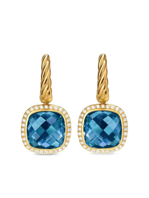 David Yurman 18kt yellow gold Albion topaz and diamond earrings