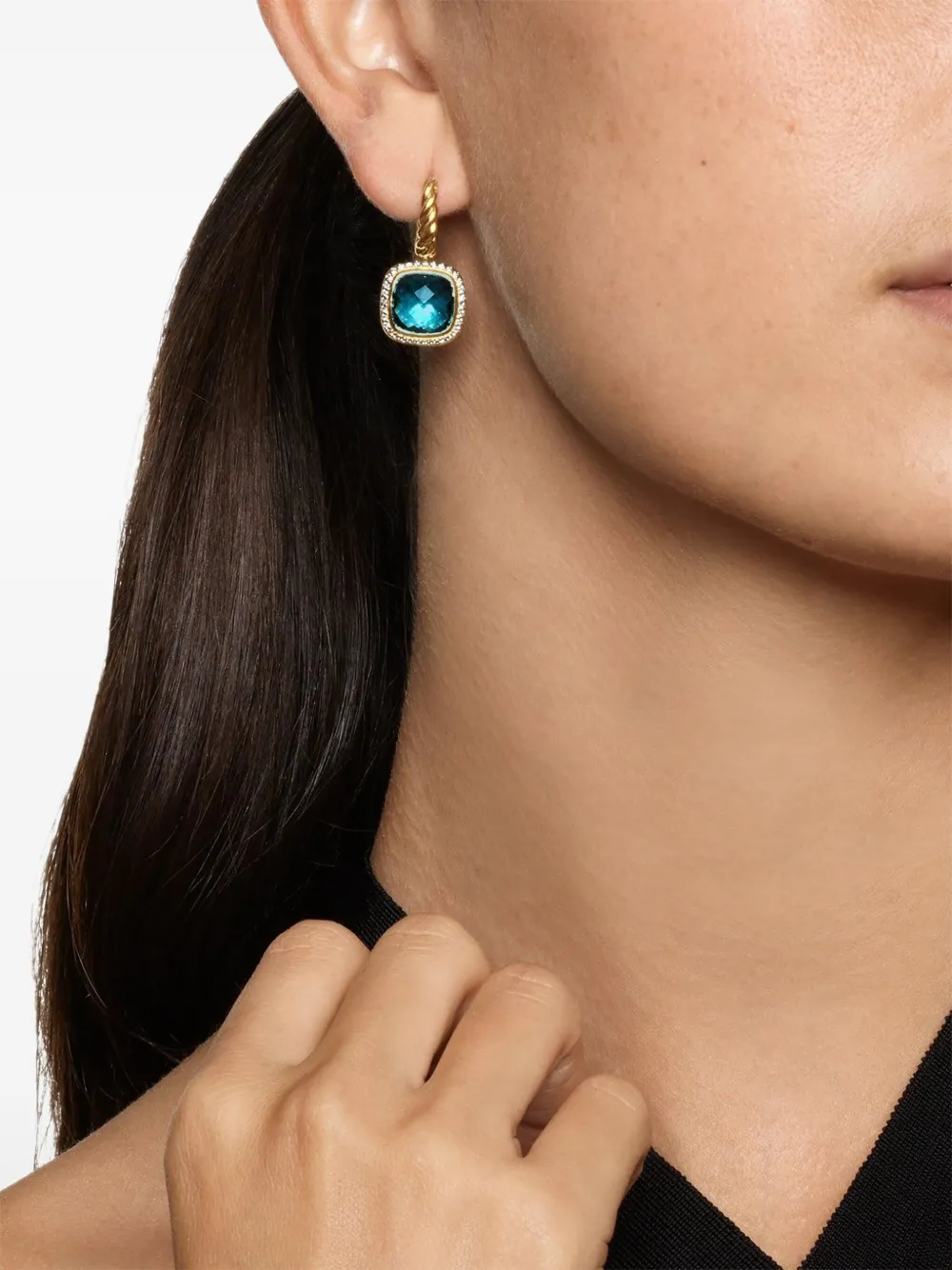David Yurman aretes Albion en oro amarillo de 18kt con diamantes y topacio | Image 2