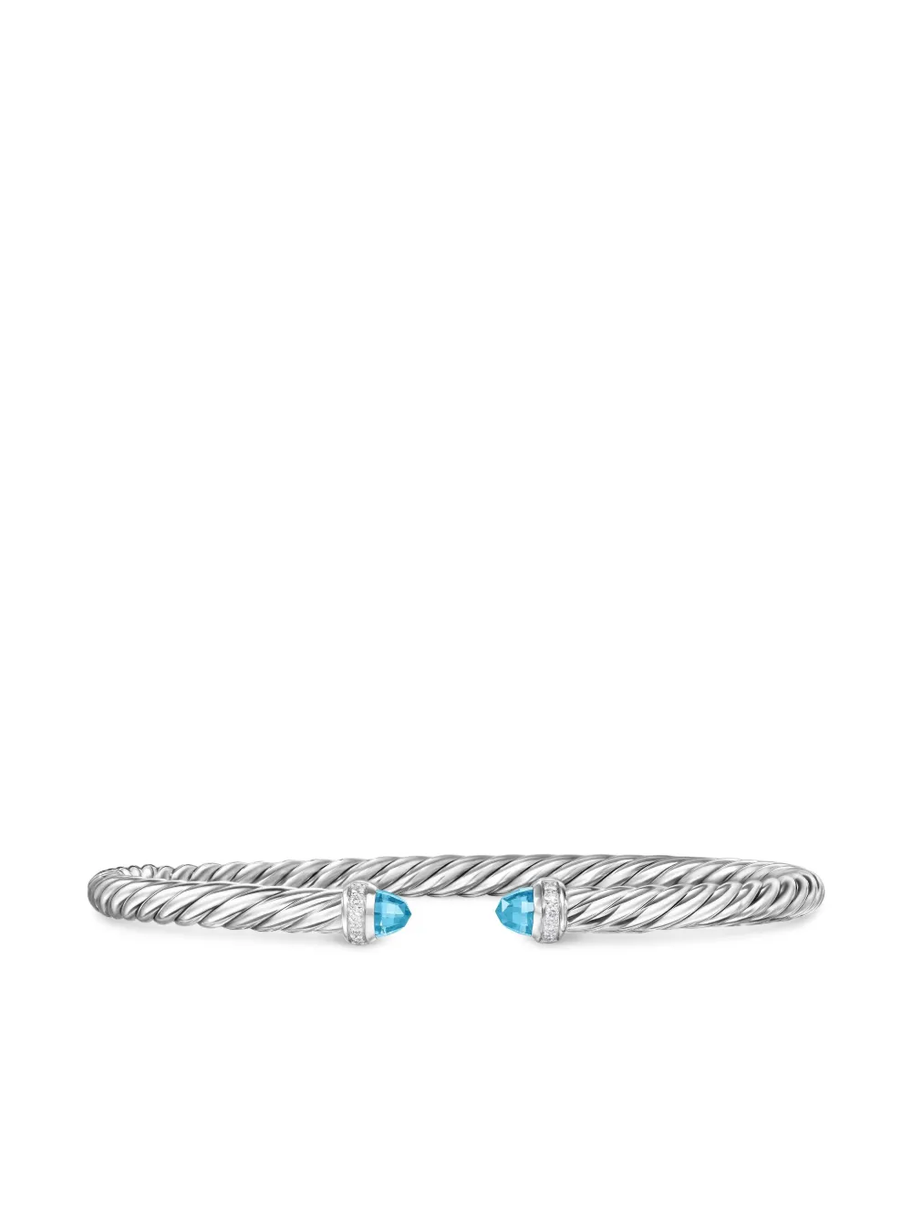 David Yurman Cablespira Flex® ダイヤモンド ブレスレット 4mm スターリングシルバー - シルバートーン David Yurman Cablespira Flex® ダイヤモンド ブレスレット 4mm スターリングシルバー - シルバートーン