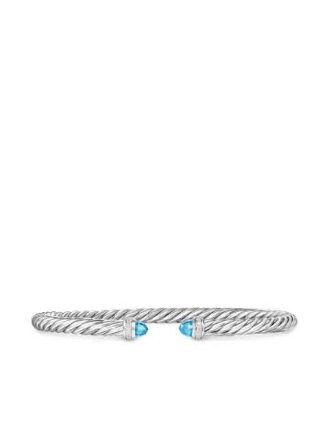 David Yurman pulsera Cablespira Flex® en plata de ley con diamantes de 4mm