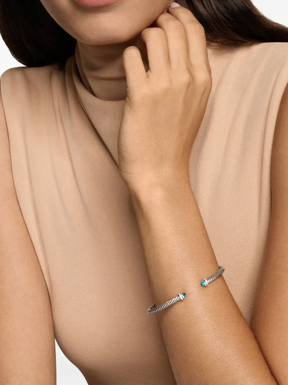 David Yurman sterling silver Cablespira Flex® diamond bracelet (4mm) | Image 2