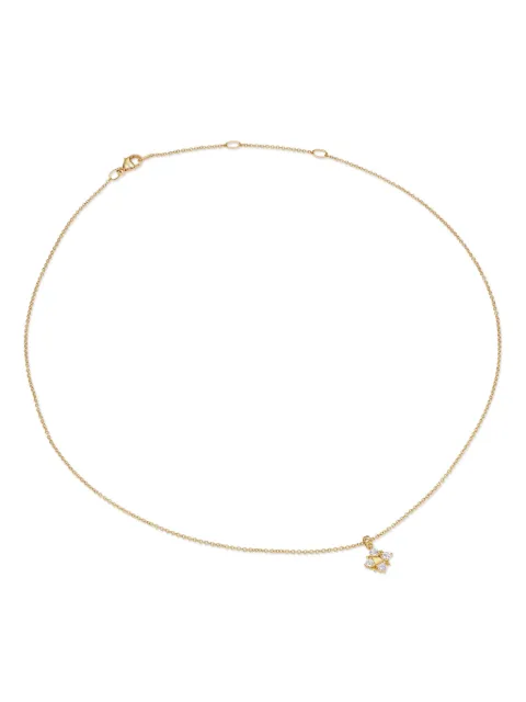 David Yurman 18kt Modern Renaissance Pyramid Gelbgoldhalskette mit Diamantanhänger 1,1mm