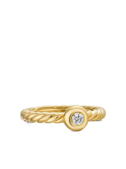 David Yurman anillo Petite Cable en oro amarillo de 18kt con diamantes de 2.8mm