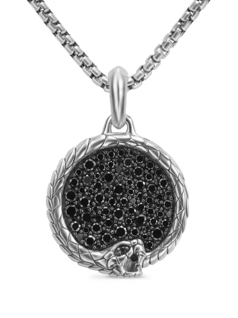 David Yurman sterling silver Cairo Ouroboros diamond amulet (25mm)