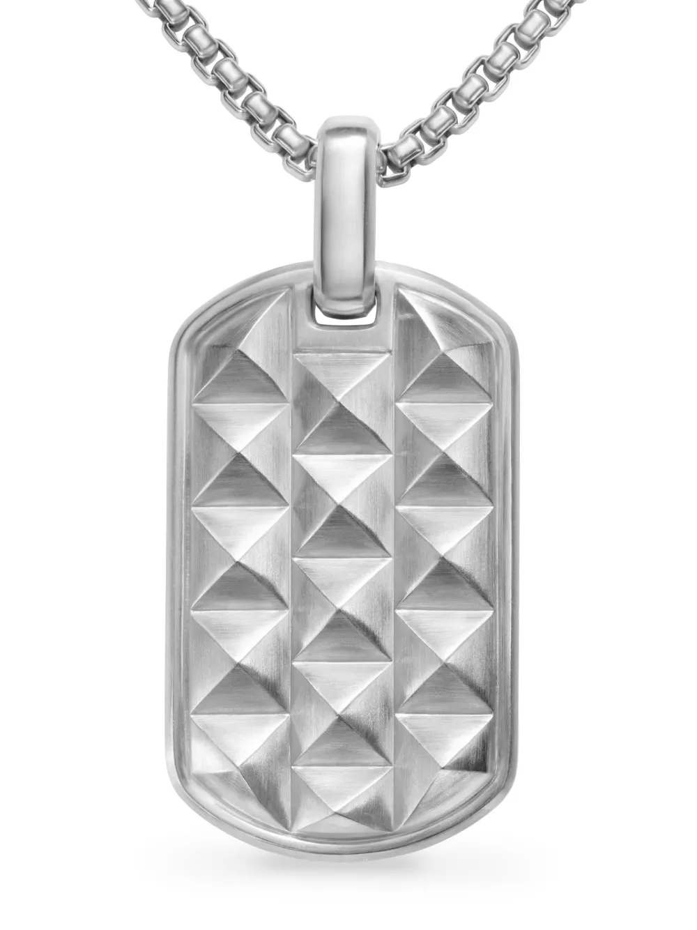 David Yurman Chevron Amulet Necklace In Silver
