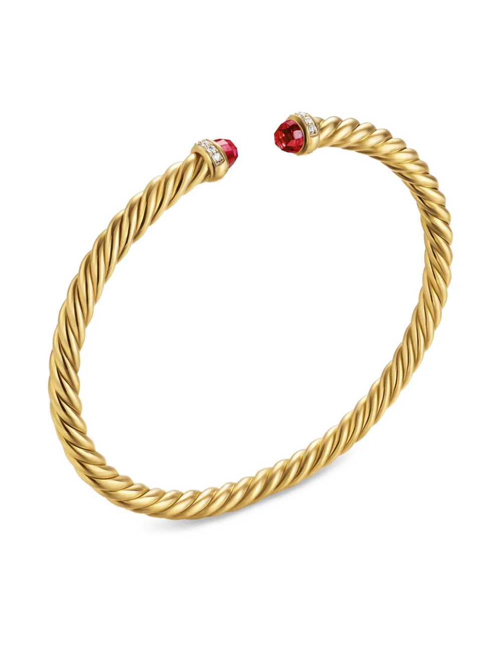 David Yurman 18kt yellow gold Cablespira garnet and diamond bracelet (4mm) | Image 2