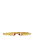 David Yurman 18kt yellow gold Cablespira garnet and diamond bracelet (4mm)