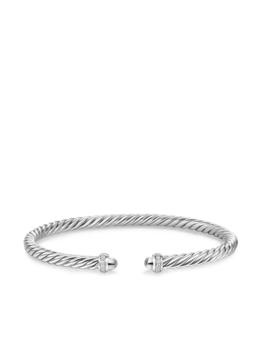 David Yurman sterling silver Cablespira diamond bracelet (4mm)