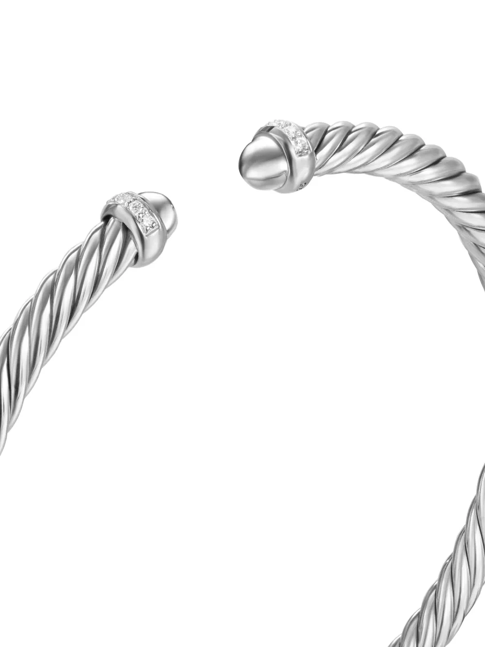 Sterling Silver Cablespira Diamond Bracelet (4mm)