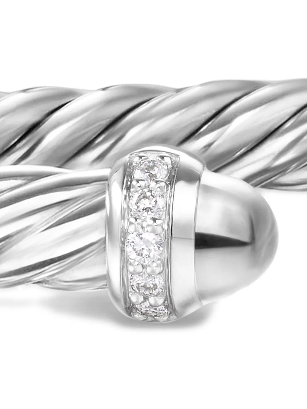 Sterling Silver Cablespira Diamond Bracelet (4mm)