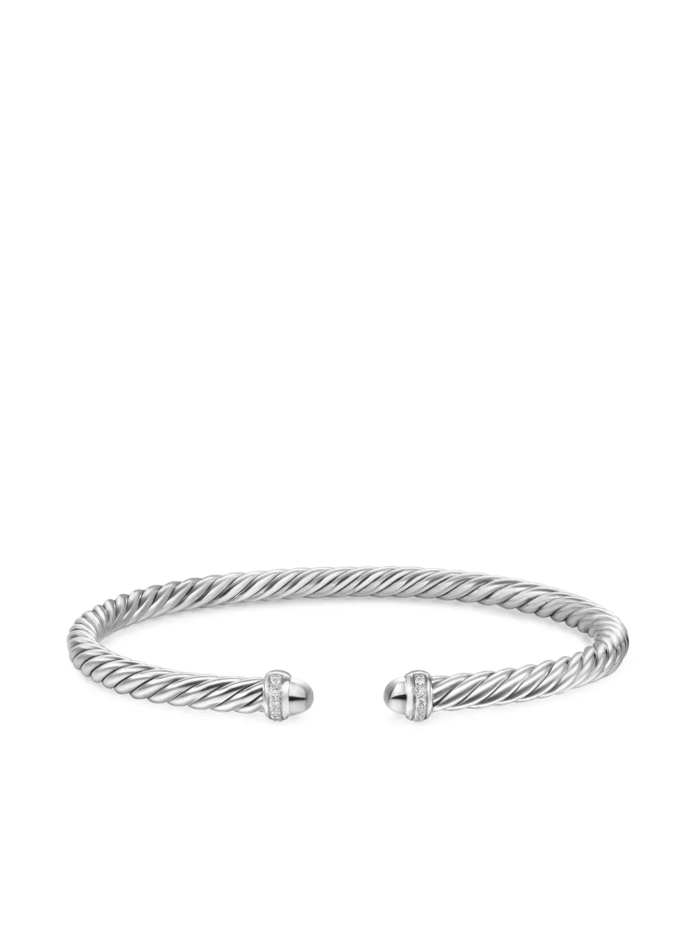 Sterling Silver Cablespira Diamond Bracelet (4mm)