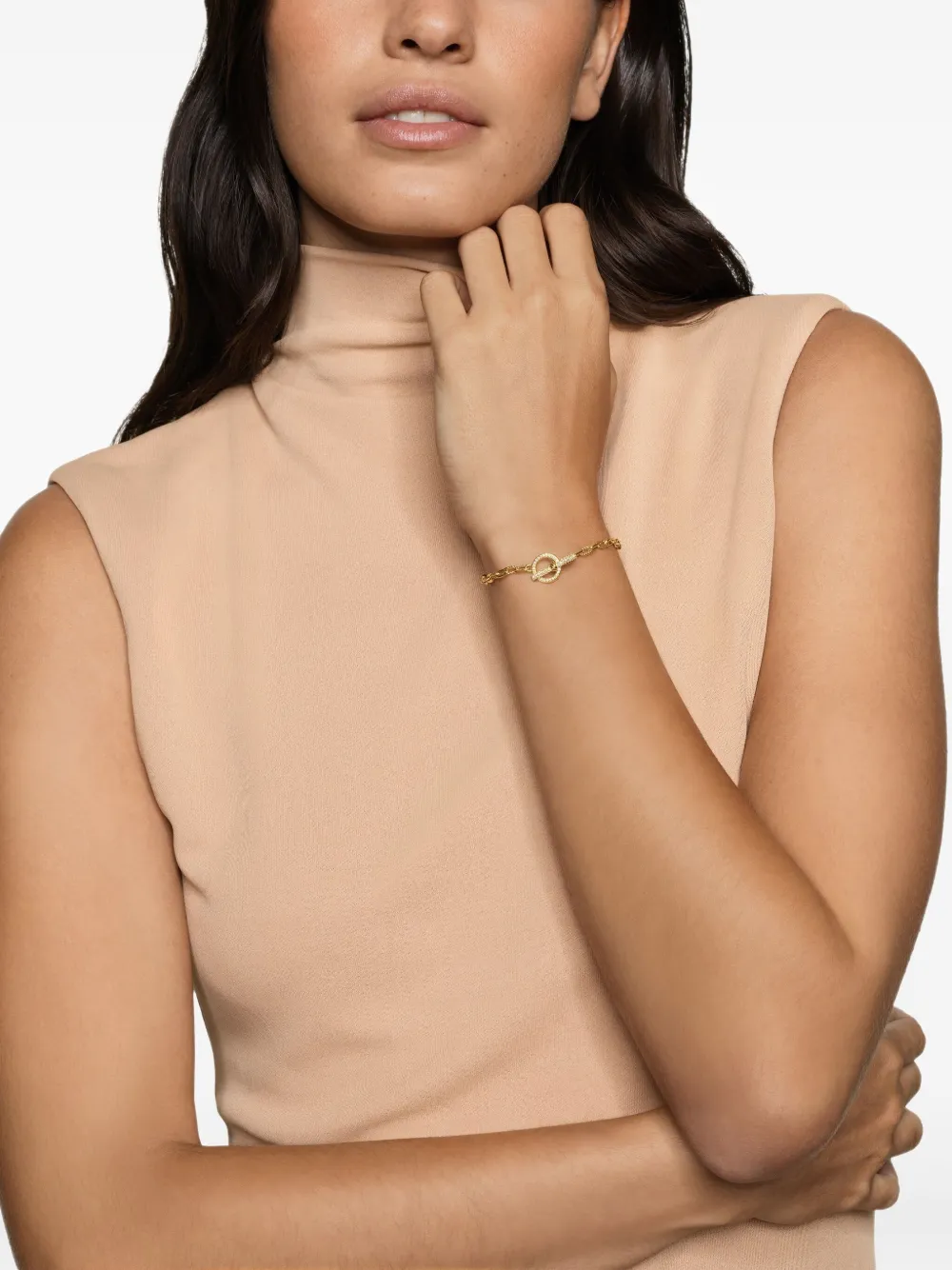 David Yurman 18kt yellow gold DY Madison® chain diamond bracelet (3mm) | Image 2