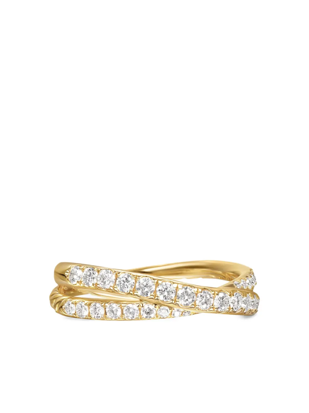 David Yurman 18kt yellow gold Pavé Crossover diamond ring (6mm) | Gold | Image 1