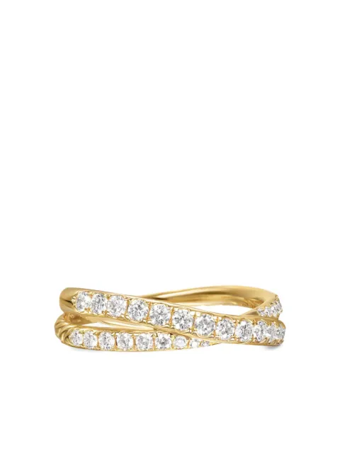 David Yurman 18kt yellow gold Pavé Crossover diamond ring (6mm)