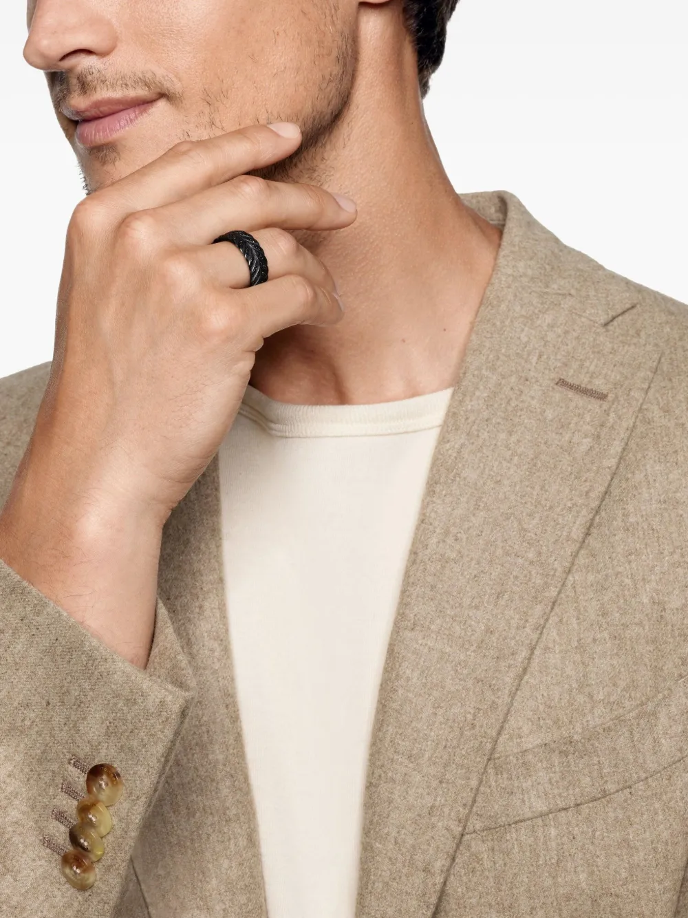 David Yurman Chevron Pavé diamond band ring (9mm) | Image 2
