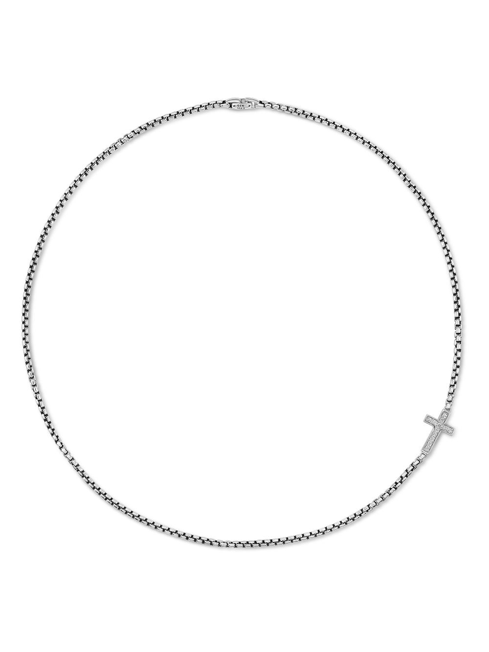 David Yurman Cross Station diamond necklace - Silver