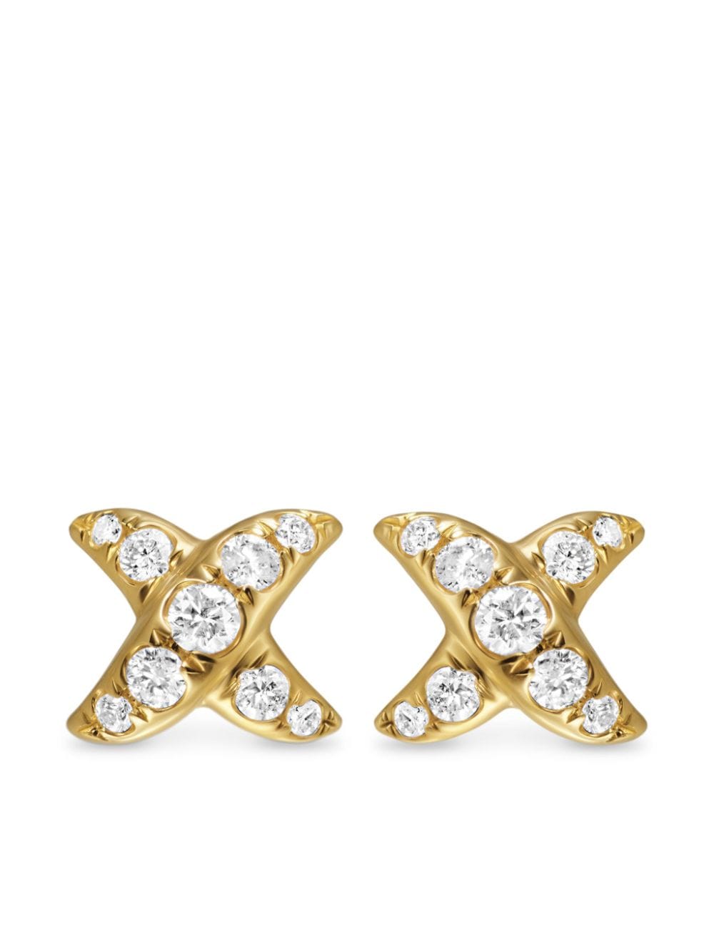 18kt yellow gold Crossover X diamond stud earrings