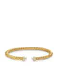 David Yurman 18kt yellow gold Cablespira pearl and diamonds bracelet (4mm)