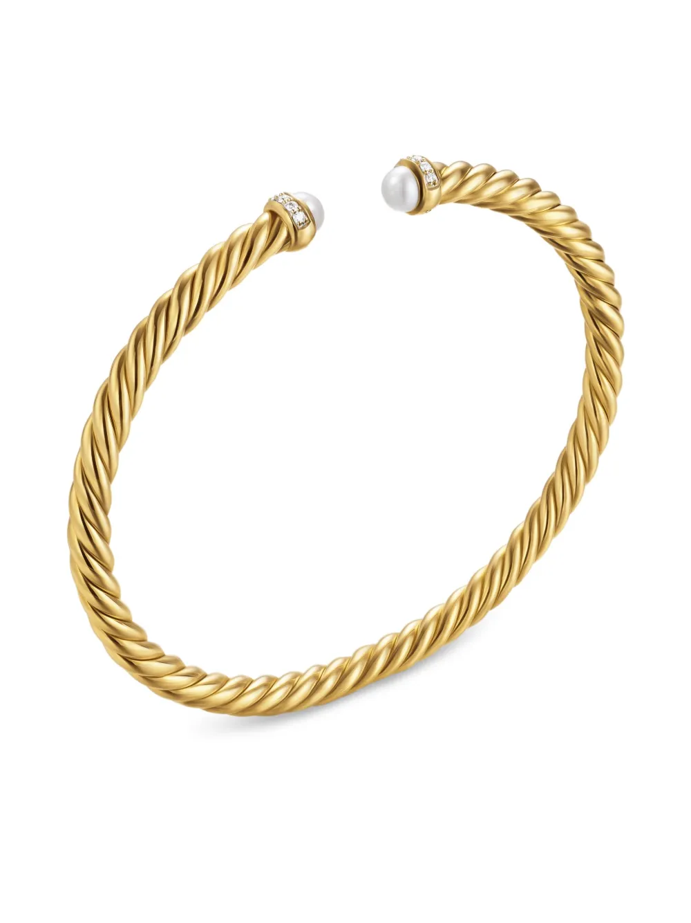 David Yurman 18kt yellow gold Cablespira pearl and diamonds bracelet (4mm) | Image 2
