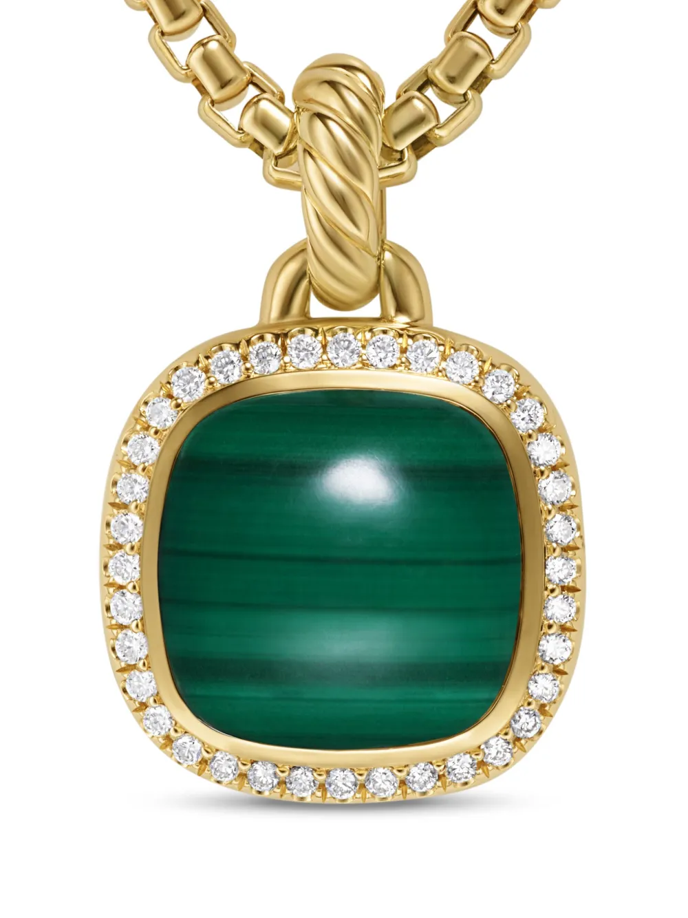 David Yurman 18kt Yellow Gold Albion Malachite And Diamond Pendant In 金色