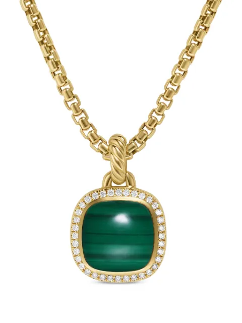 David Yurman dije Albion en oro amarillo de 18kt con diamantes y malaquita de 15.5mm